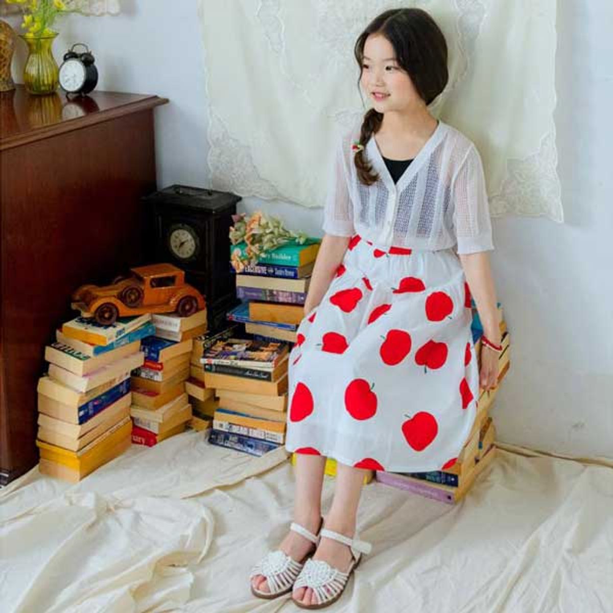 아이러브제이(I LOVE J) 빅애플 셔링 롱 스커트 JUUSK10