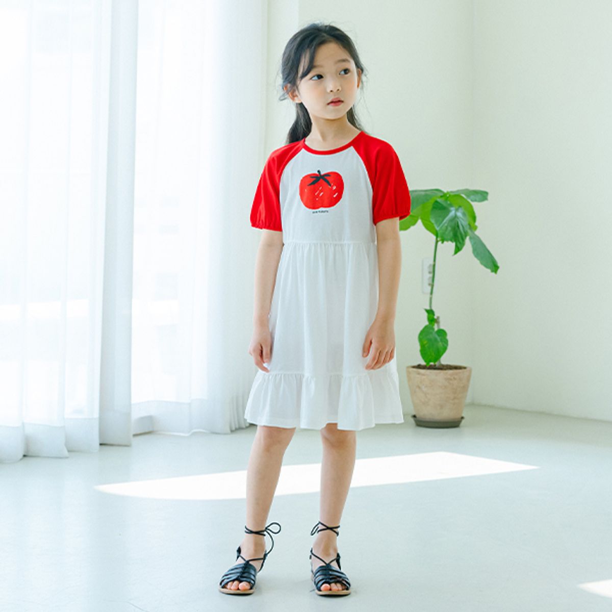아이러브제이(I LOVE J) 러브 토마토 반팔 원피스 JUUOP16
