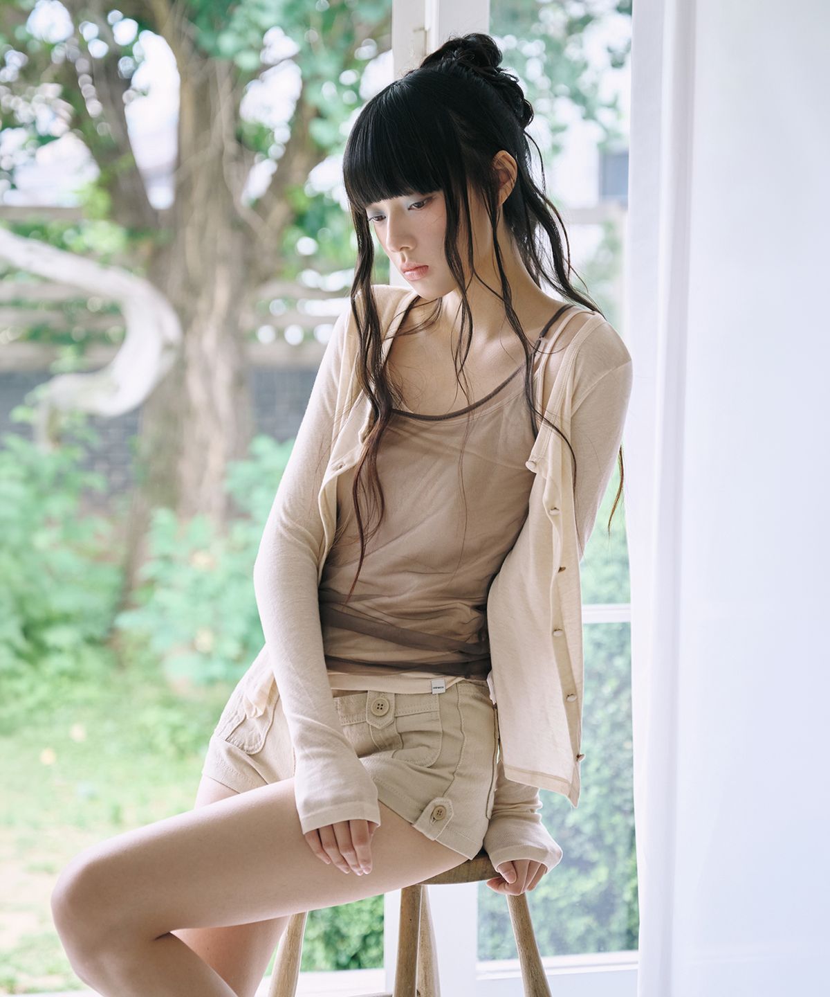미레코(MIRECO) SOFT WOOL SCOOP NECK CD PEACH