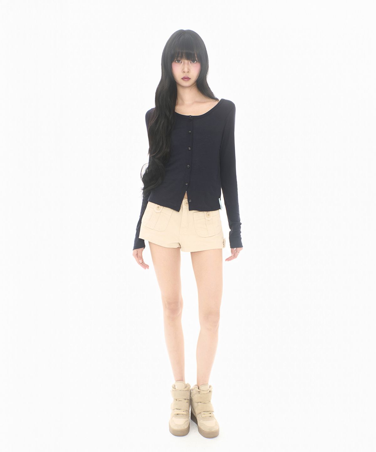 미레코(MIRECO) SOFT WOOL SCOOP NECK CD NAVY
