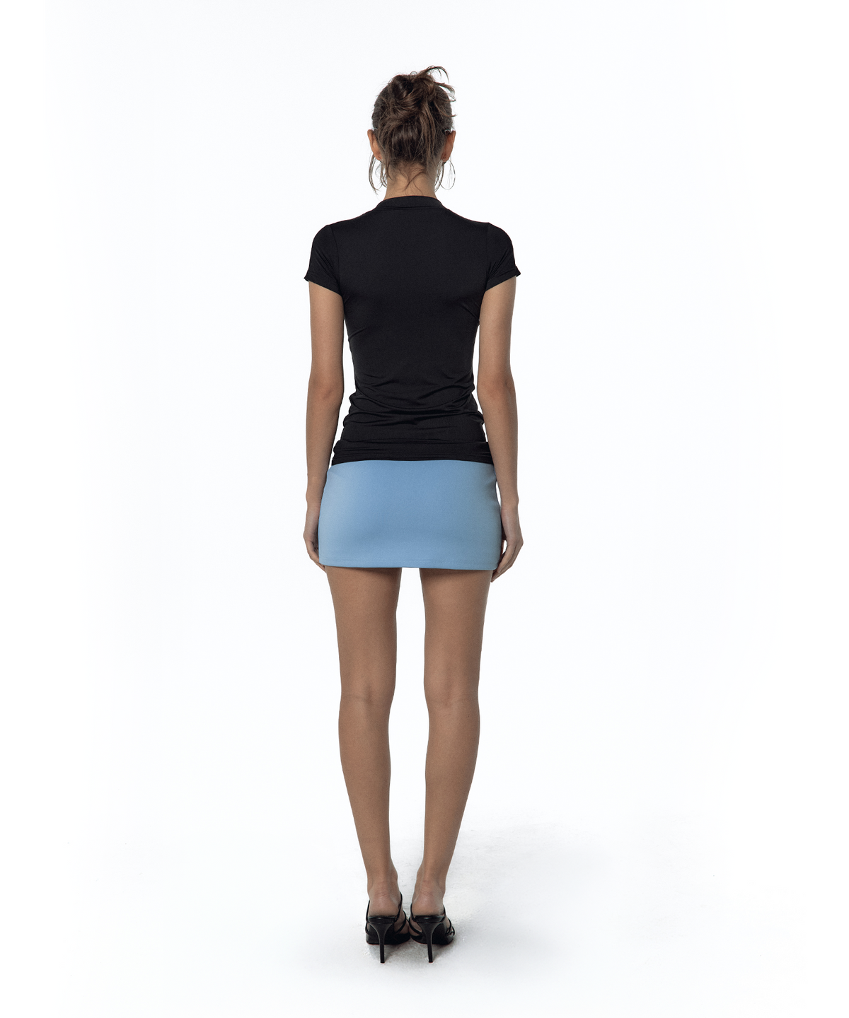 카시코(KASHIKO) Sleek Deep V Neck T-shirt Black