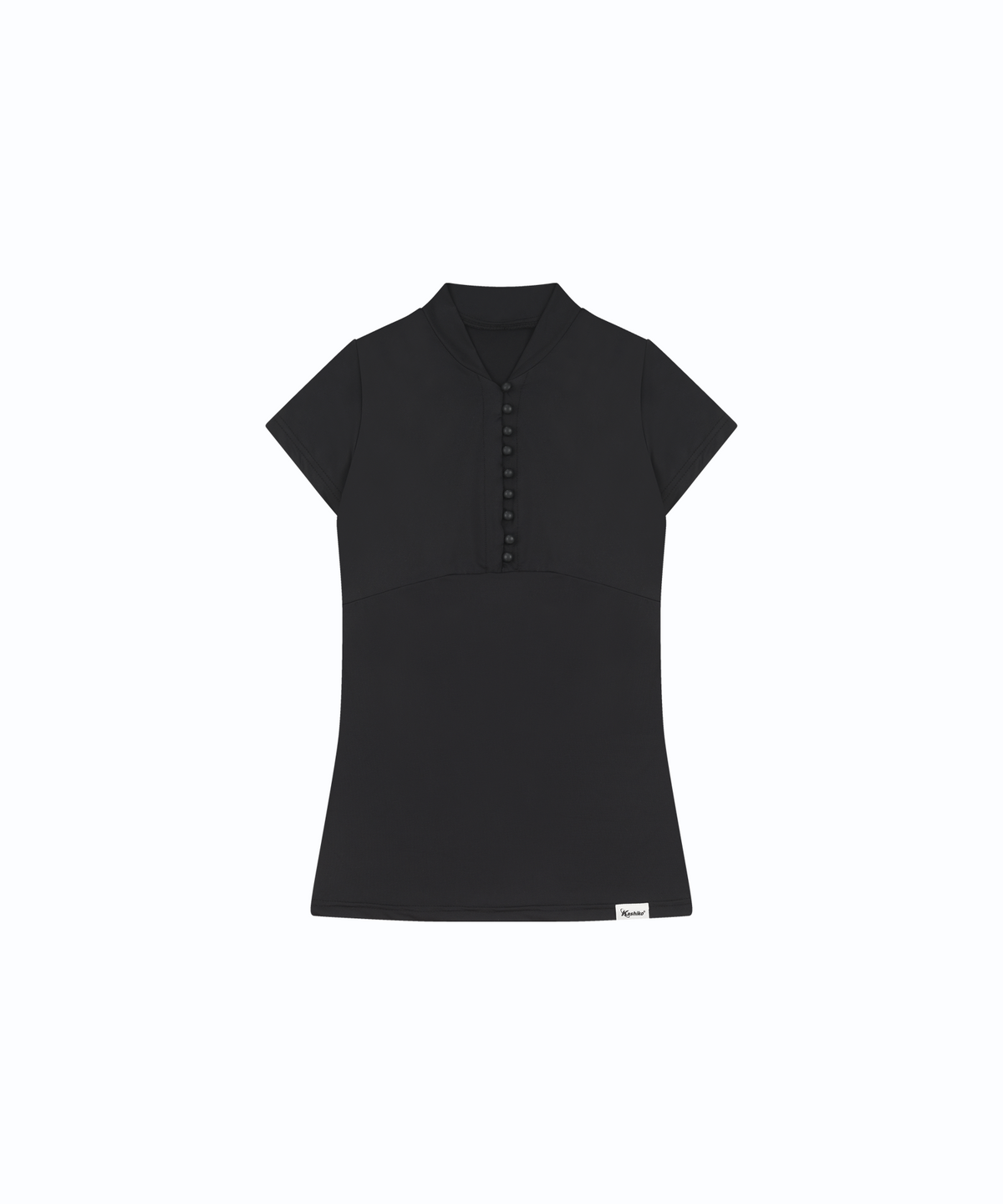 카시코(KASHIKO) Sleek Deep V Neck T-shirt Black