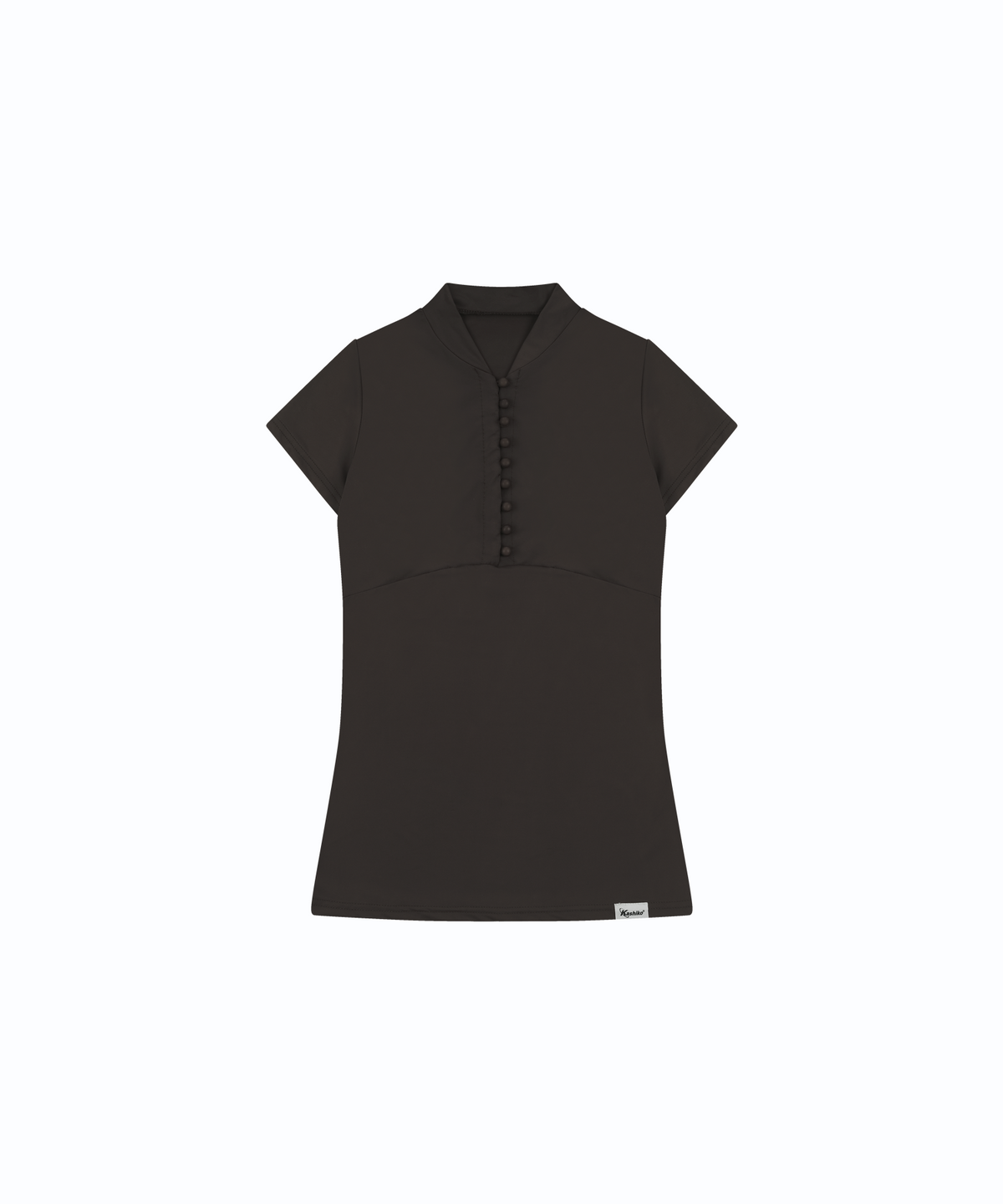 카시코(KASHIKO) Sleek Deep V Neck T-shirt Brown