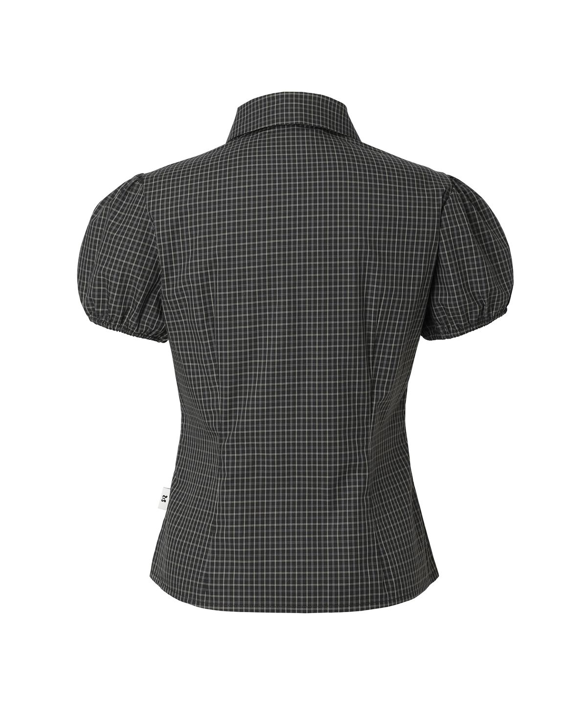 미레코(MIRECO) MINI CHECK SHIRRING SHIRT BLACK