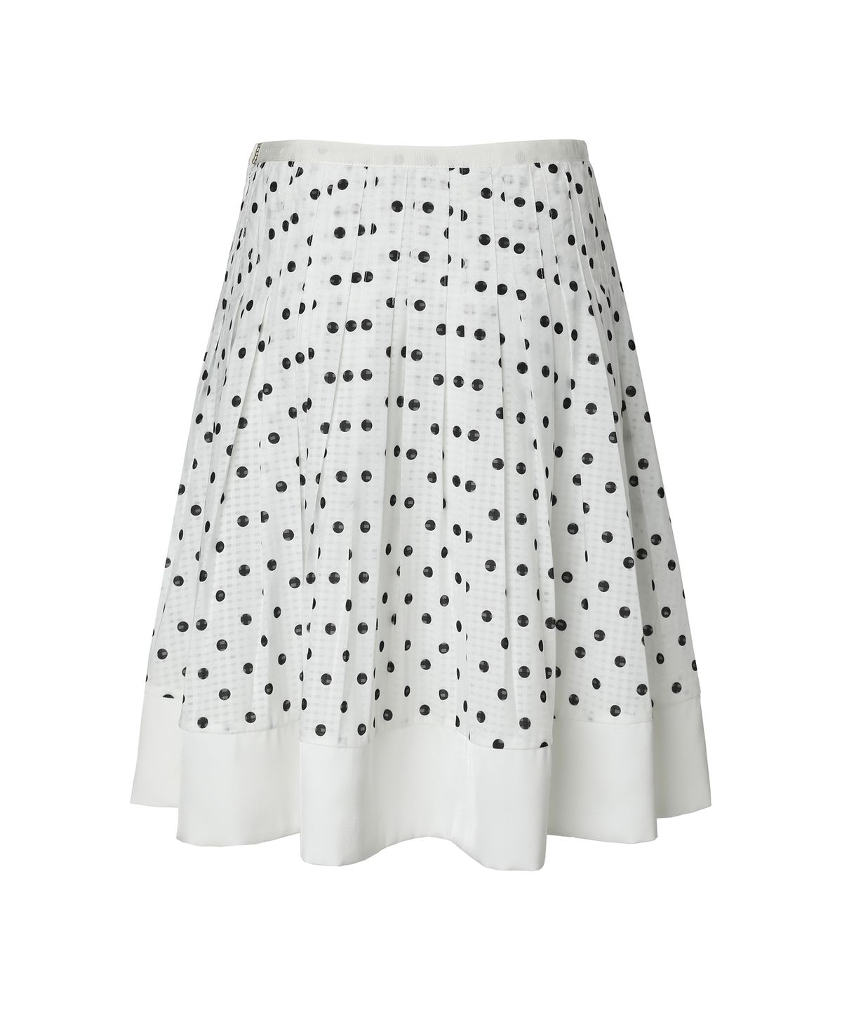 미레코(MIRECO) DOT PLEATED SATIN SKIRT IVORY