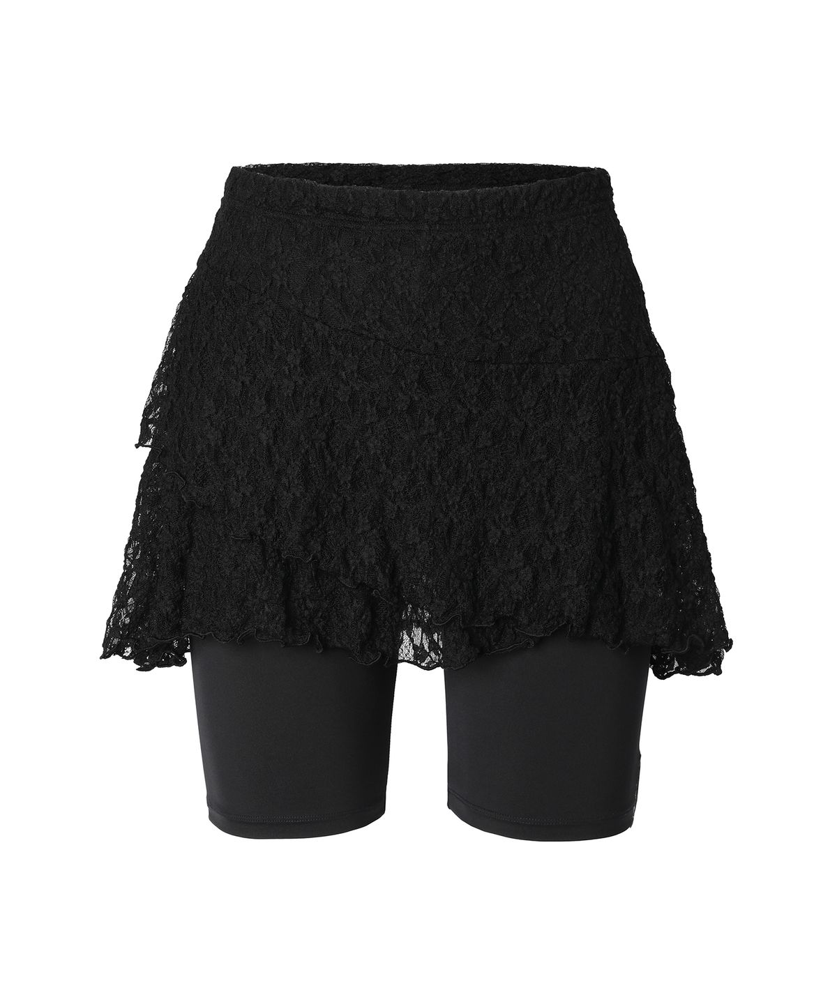 미레코(MIRECO) LACE LAYER WRAP SKORT BLACK