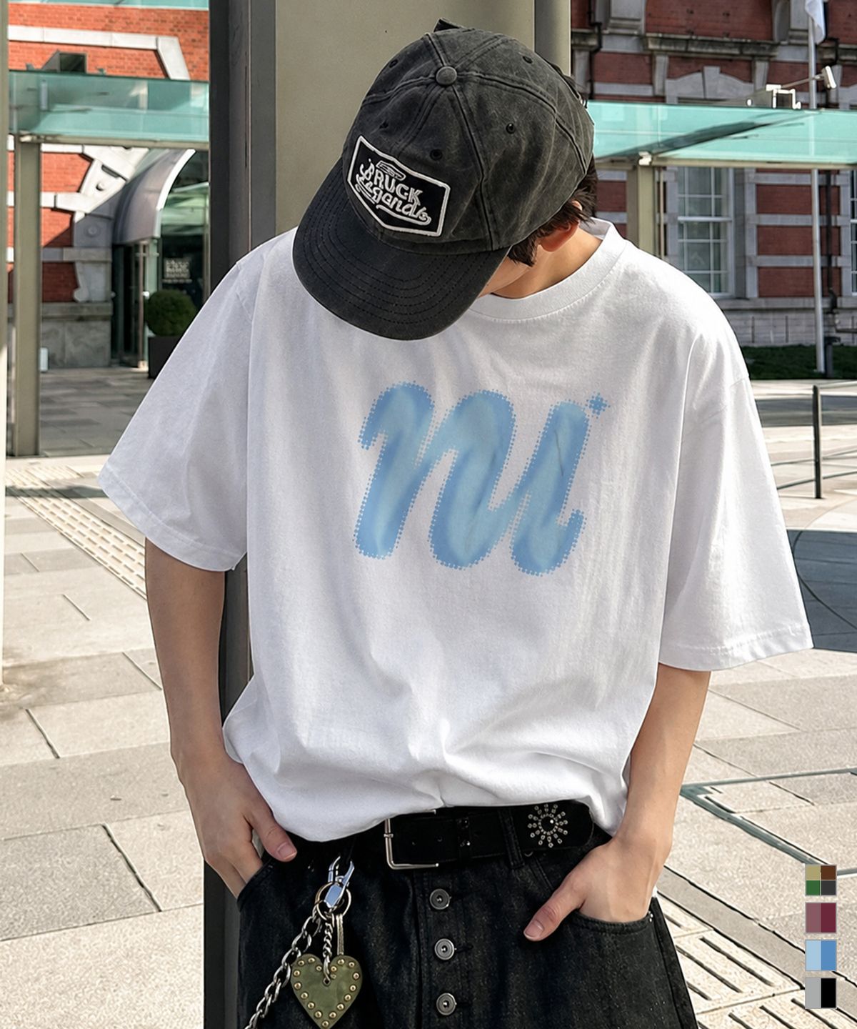낫유즈얼(NOTUSUAL) [나염선택가능] nu하프톤심볼즈 오버핏 반팔티 4color