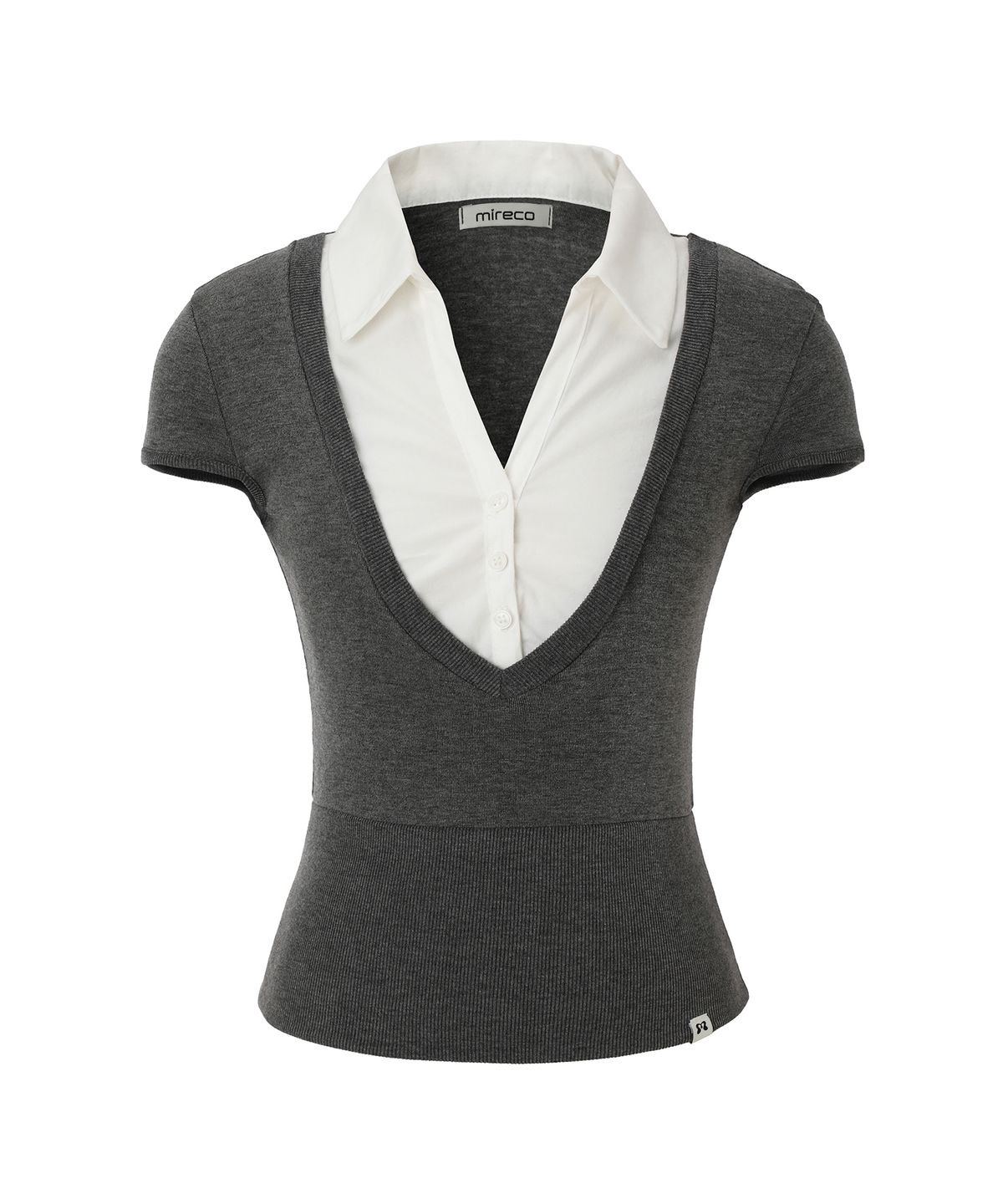 미레코(MIRECO) LAYERED COLLAR T GREY