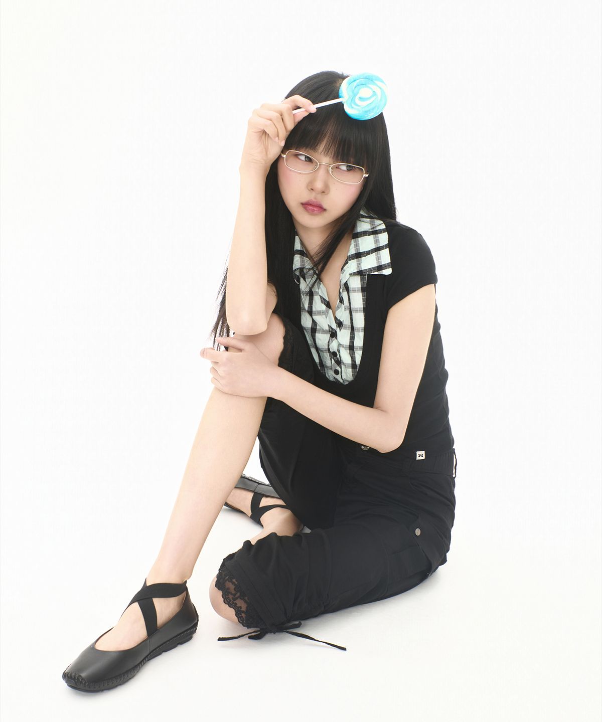 미레코(MIRECO) LAYERED COLLAR T MINT BLACK