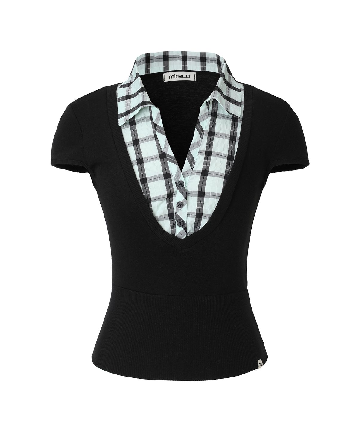 미레코(MIRECO) LAYERED COLLAR T MINT BLACK