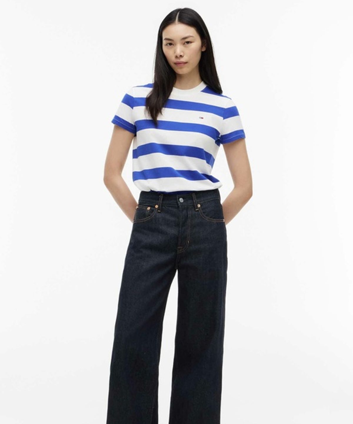 타미진스(TOMMY JEANS) 레귤러 플래그 저지 티셔츠 (T32G6TTO17TWT10A6)