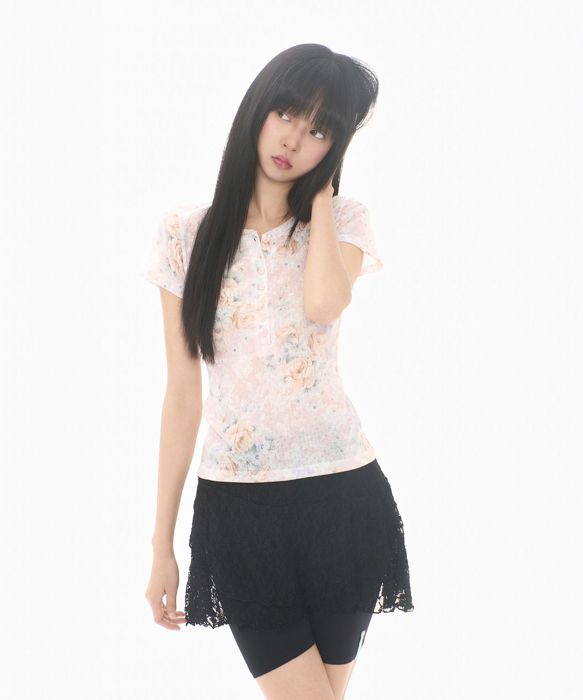 미레코(MIRECO) FLOWER BUTTON T PINK