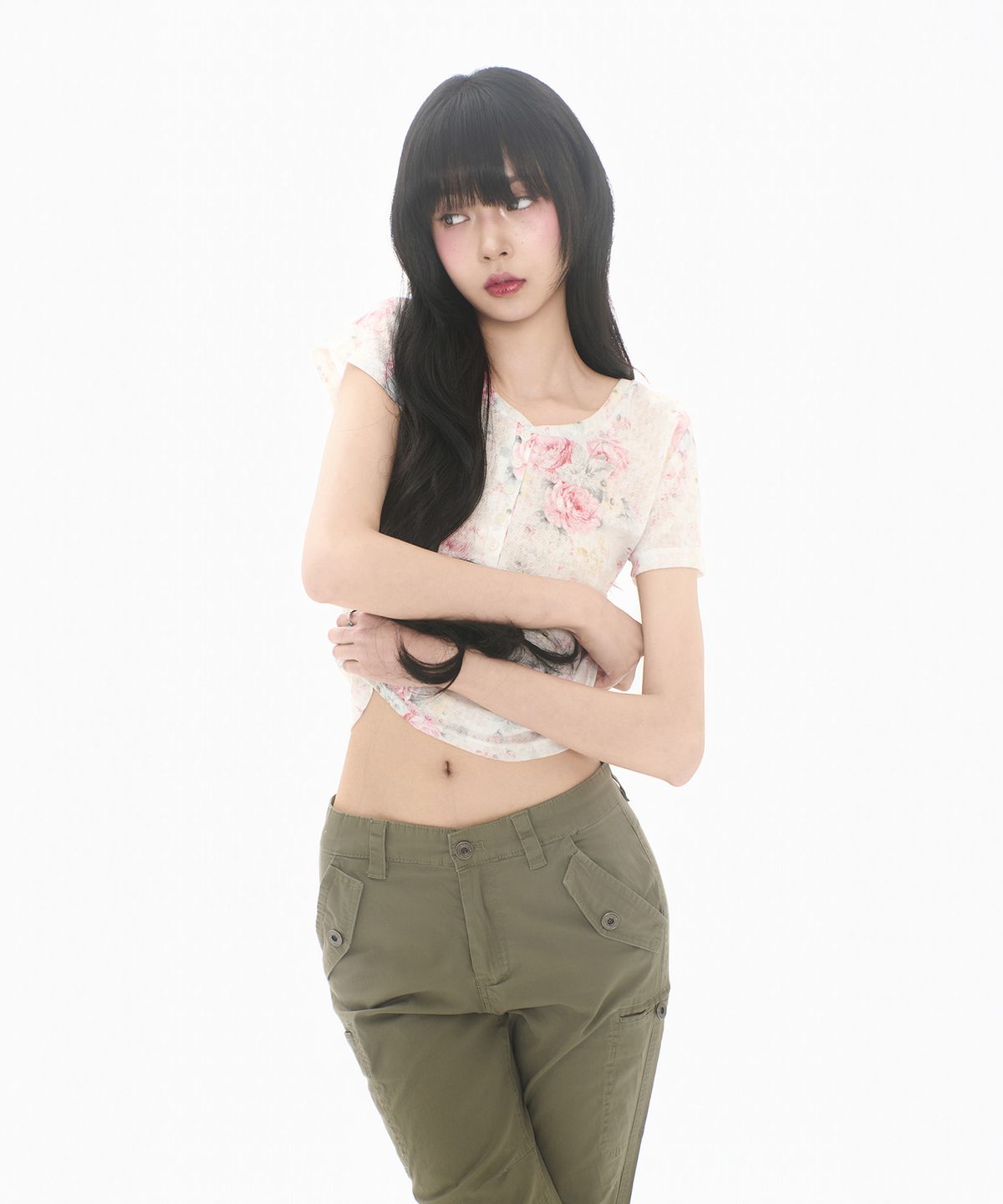 미레코(MIRECO) FLOWER BUTTON T IVORY