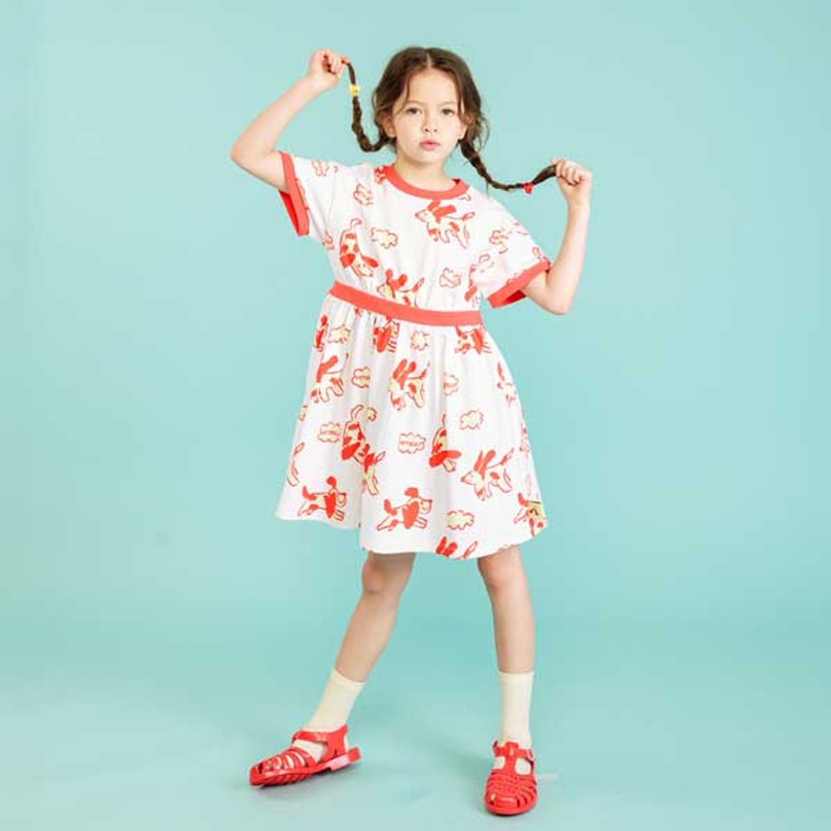 아이러브제이(I LOVE J) M.바우와우 반팔 원피스 JVUOP44