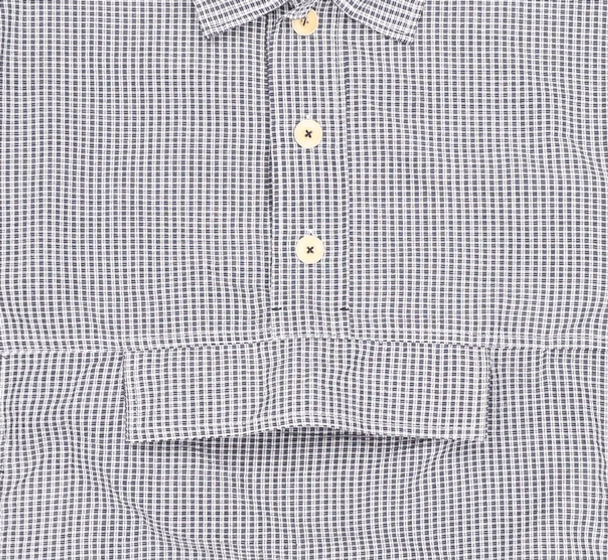 사운즈라이프(SOUNDSLIFE) [SM21 SOUNDSLIFE] Solid Half Shirt-Checked Navy L
