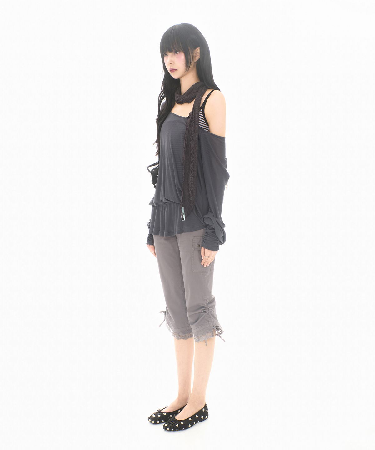 미레코(MIRECO) LACE CORSET CAPRI PT PLUM GREY
