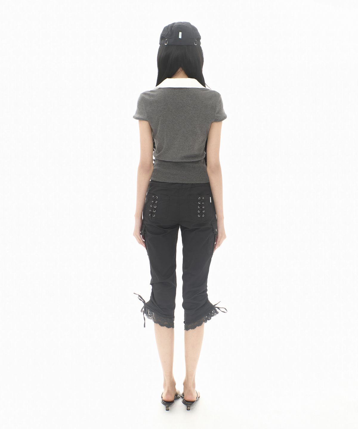 미레코(MIRECO) LACE CORSET CAPRI PT CHARCOAL