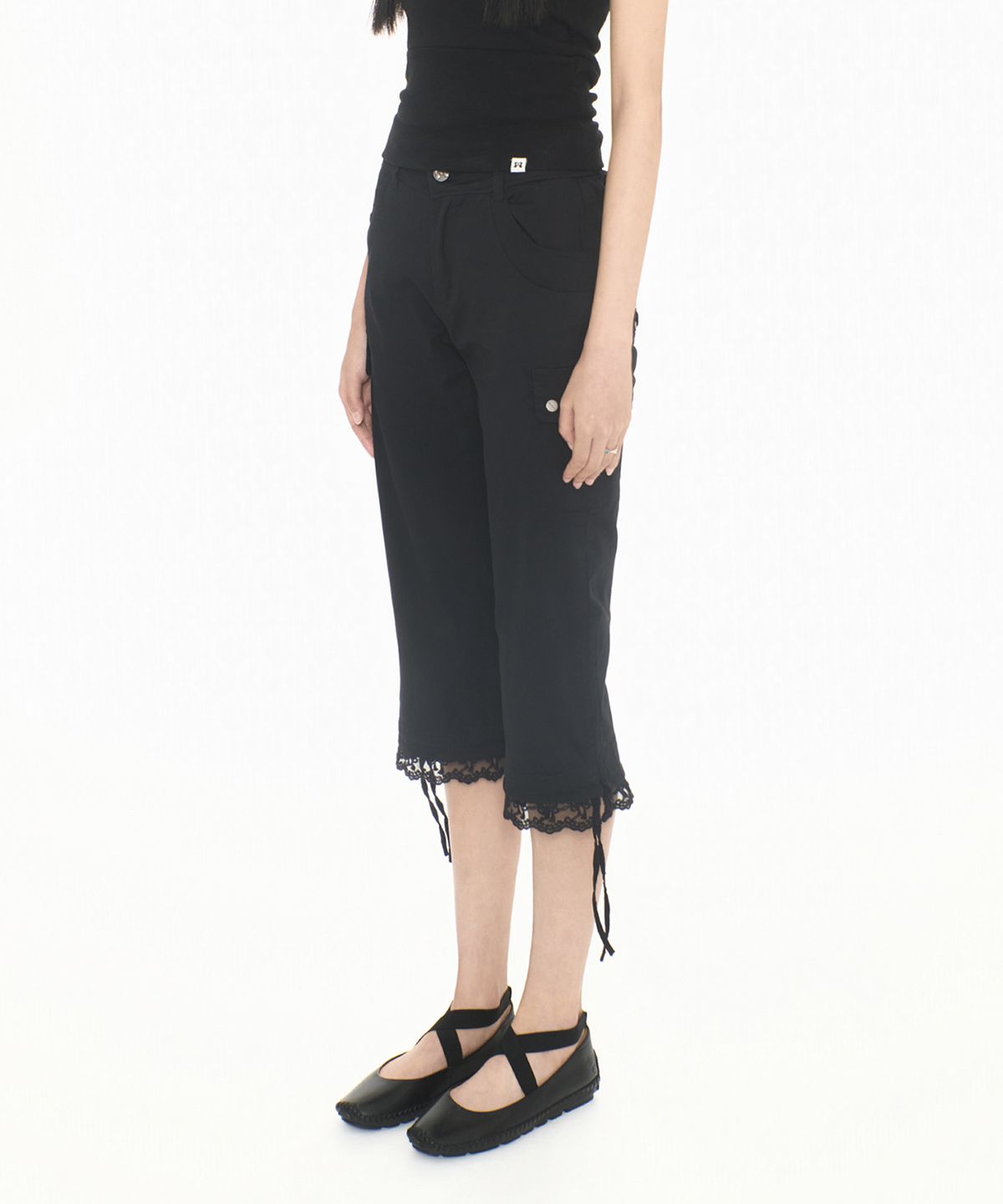 미레코(MIRECO) LACE CORSET CAPRI PT BLACK