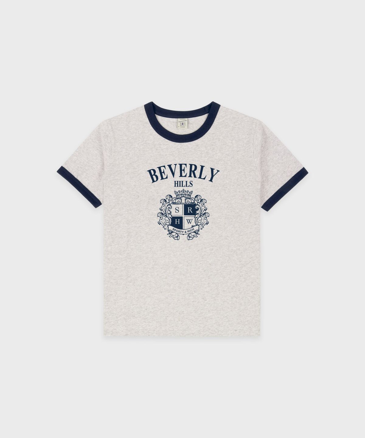 스포티앤리치(SPORTY&RICH) BH 크레스트 소프트 링거 티셔츠 - 그레이 R265AWT001
