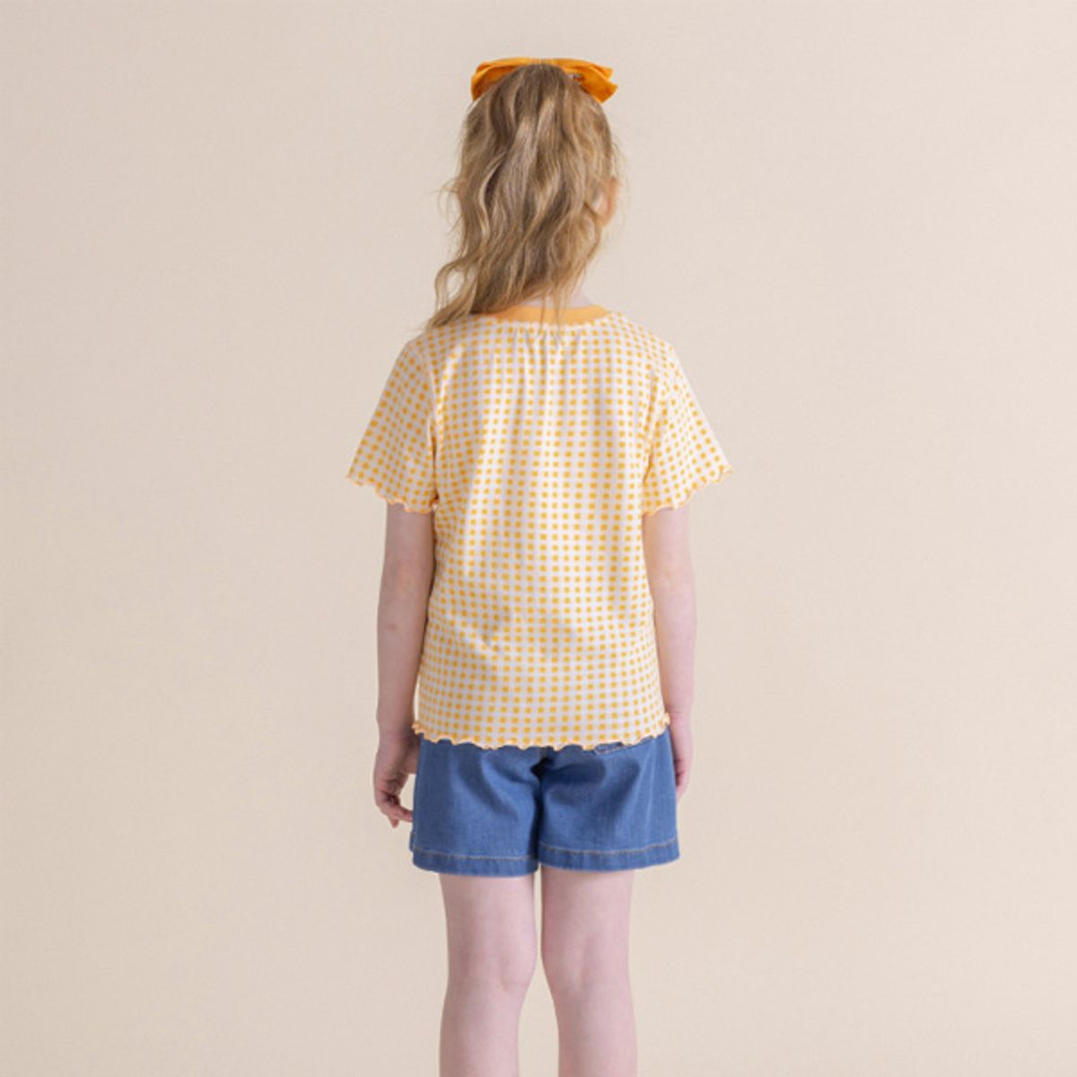 아이러브제이(I LOVE J) 저스트스마일 체크 반팔 티 JXUTO52