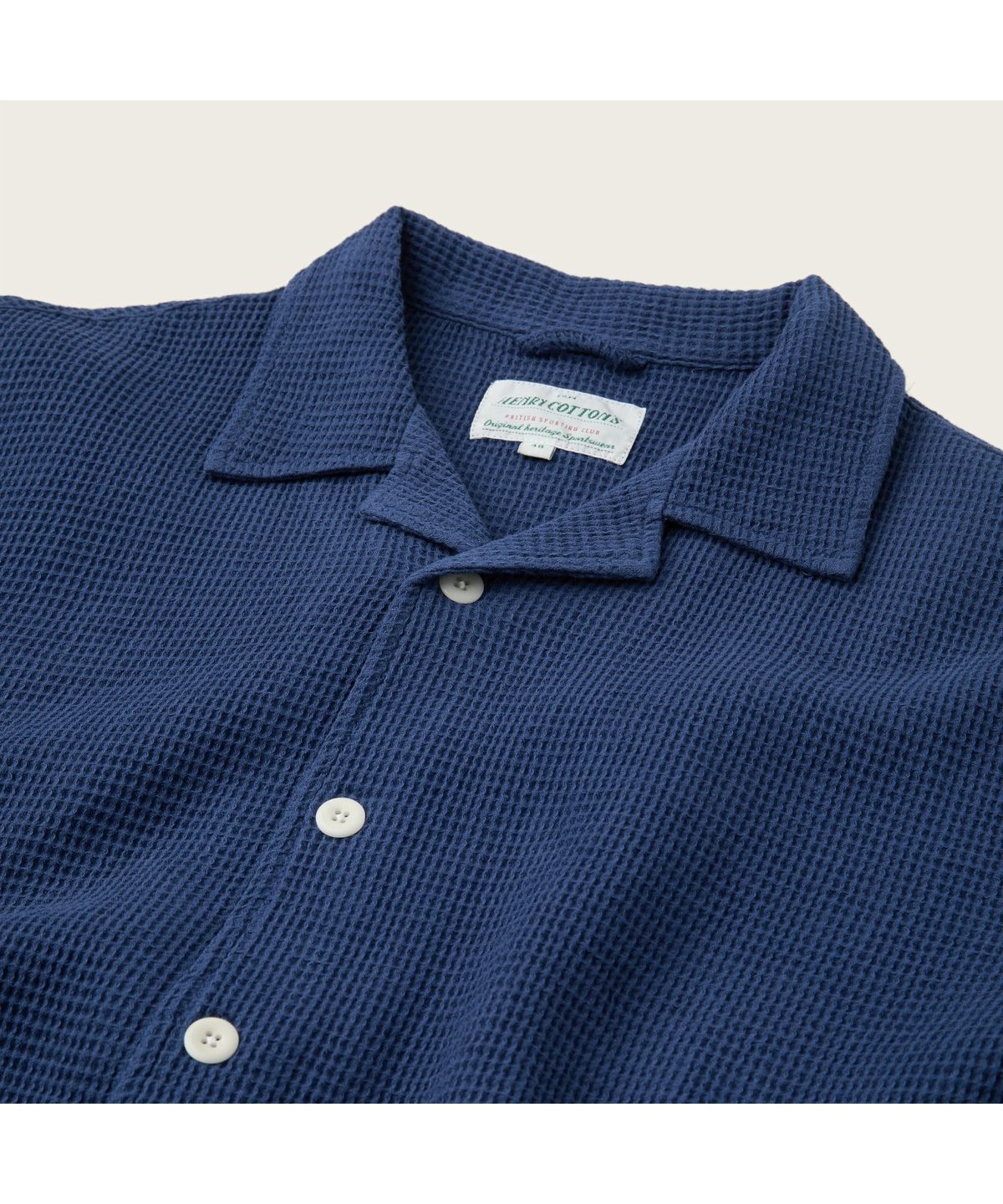 헨리코튼(HENRY COTTONS) [Brtish Sporting Club] Waffle Dyeing Half Sleeve Shirts (Set-up) ABSAM26731NYX