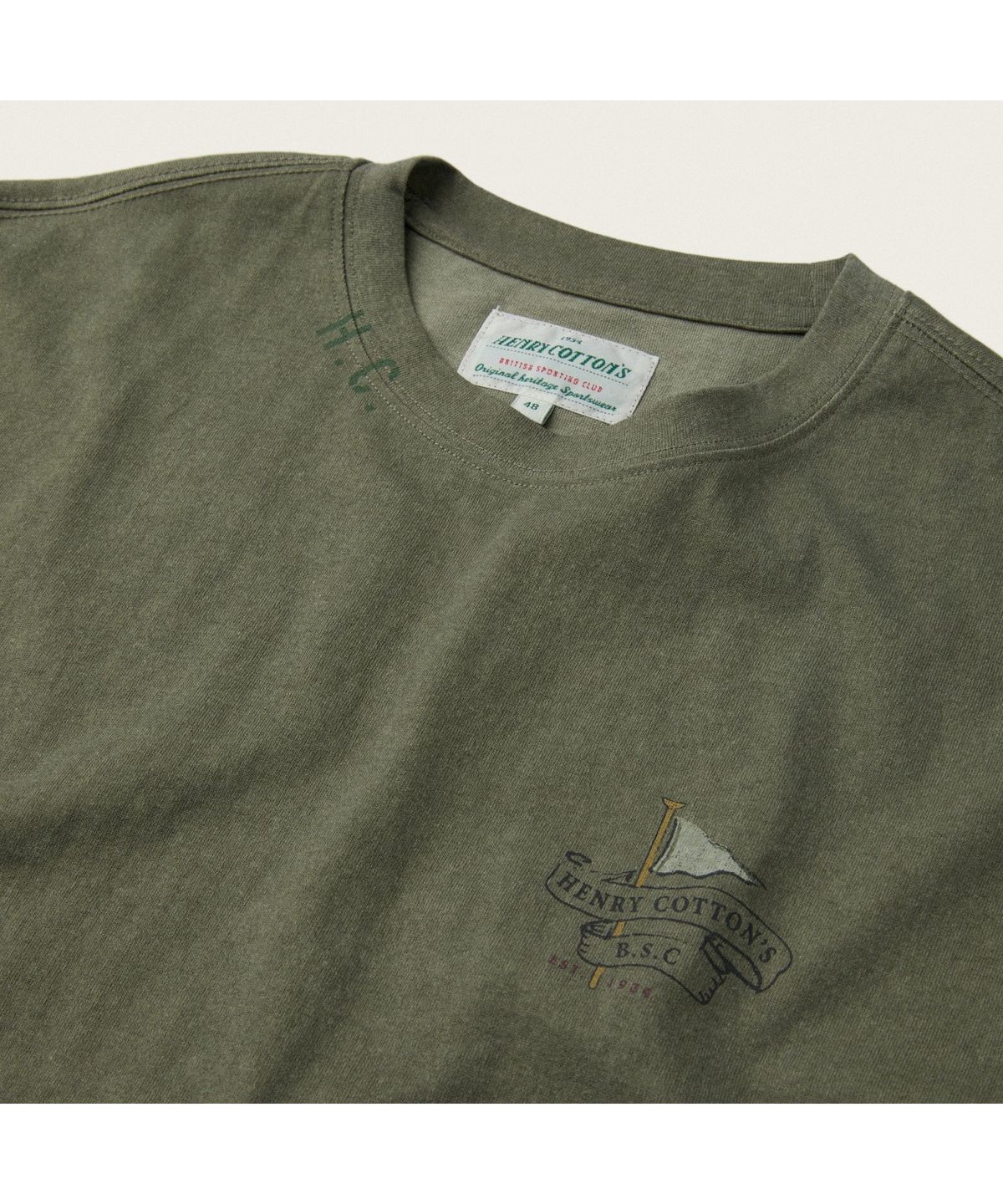 헨리코튼(HENRY COTTONS) [British Sporting Club] Pigment Short-Sleeves T-Shirt ABTAM26731KHX