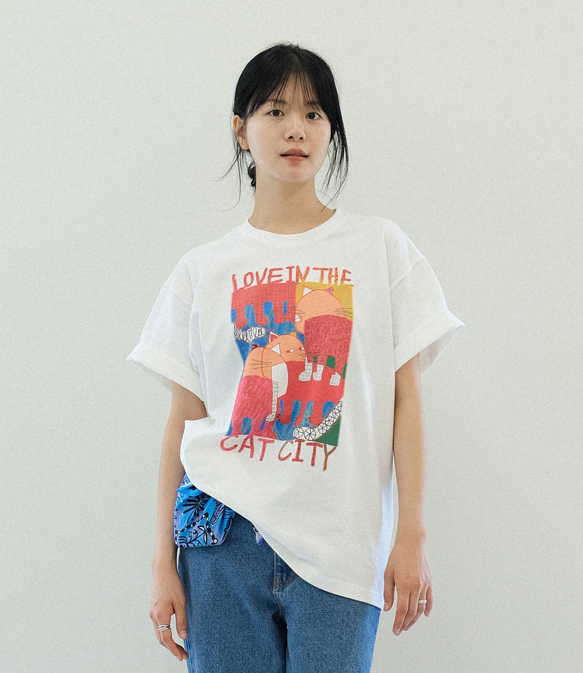 에메모가든(MMOGARDEN) (w) love in the cat city t-shirt (2colors)