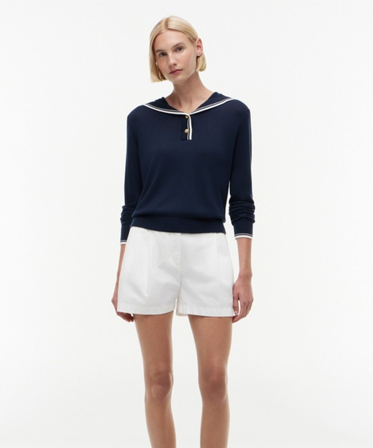 타미힐피거(TOMMY HILFIGER) 실크 블렌드 세일러 티셔츠 (T22G6KTO012WT1C1G)