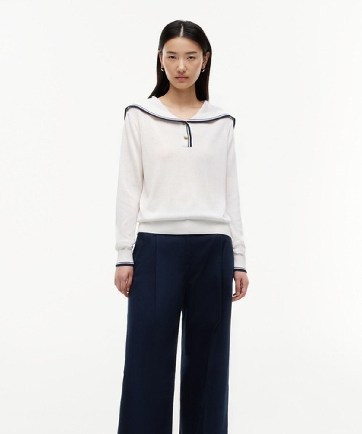 타미힐피거(TOMMY HILFIGER) 실크 블렌드 세일러 티셔츠 (T22G6KTO012WT1Z00)