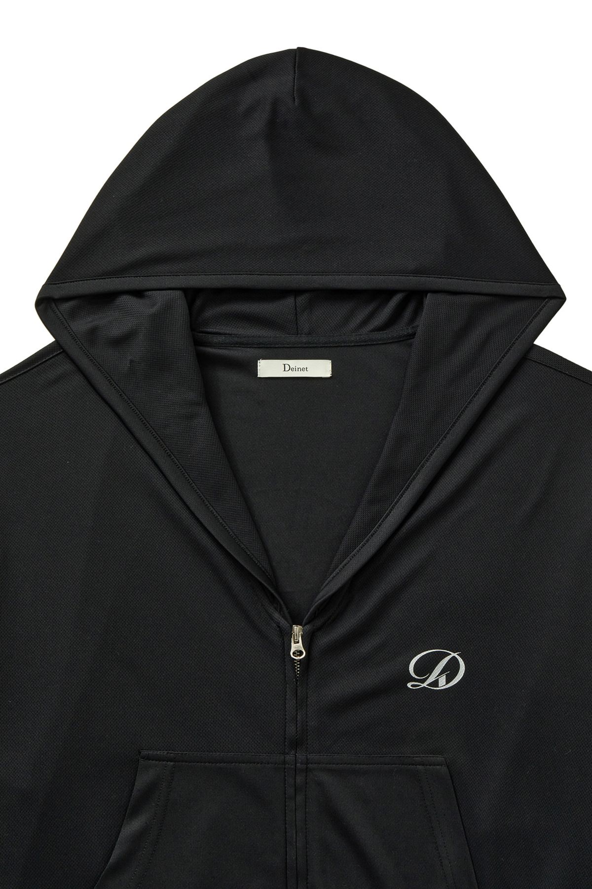 다이닛(DEINET) COOL MESH HOODED ZIP UP IN BLACK