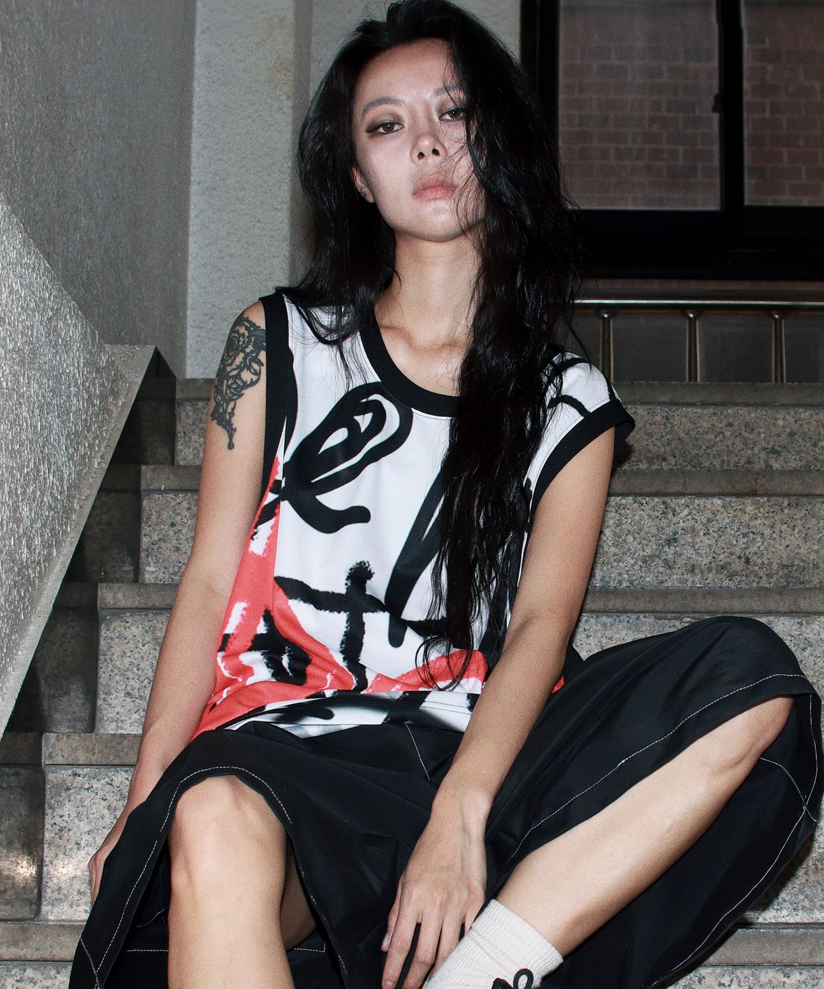 드마크(DEMARC) Street graffiti oversize sleeveless