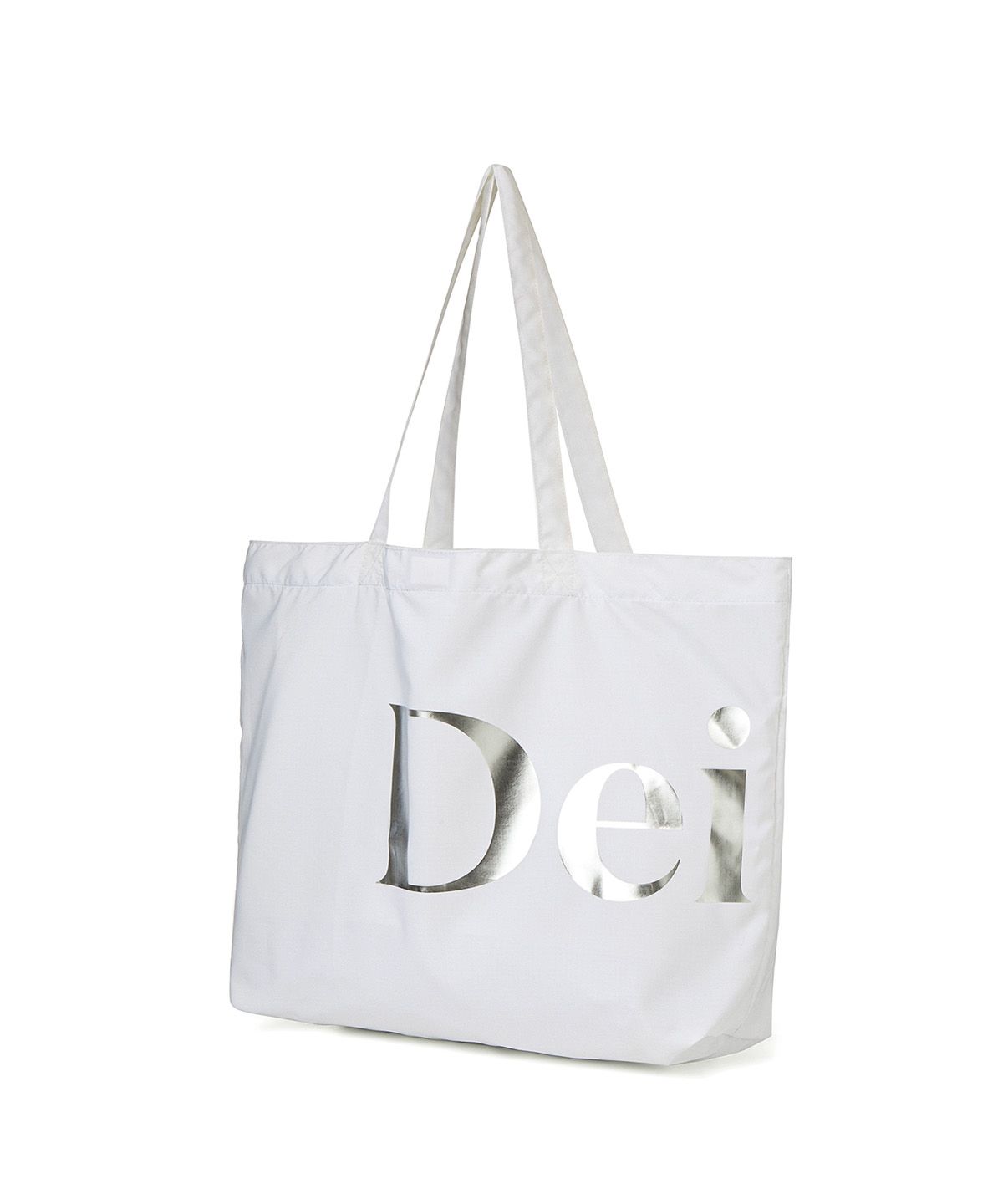 다이닛(DEINET) POINT LOGO SHOULDER BIG BAG IN WHITE