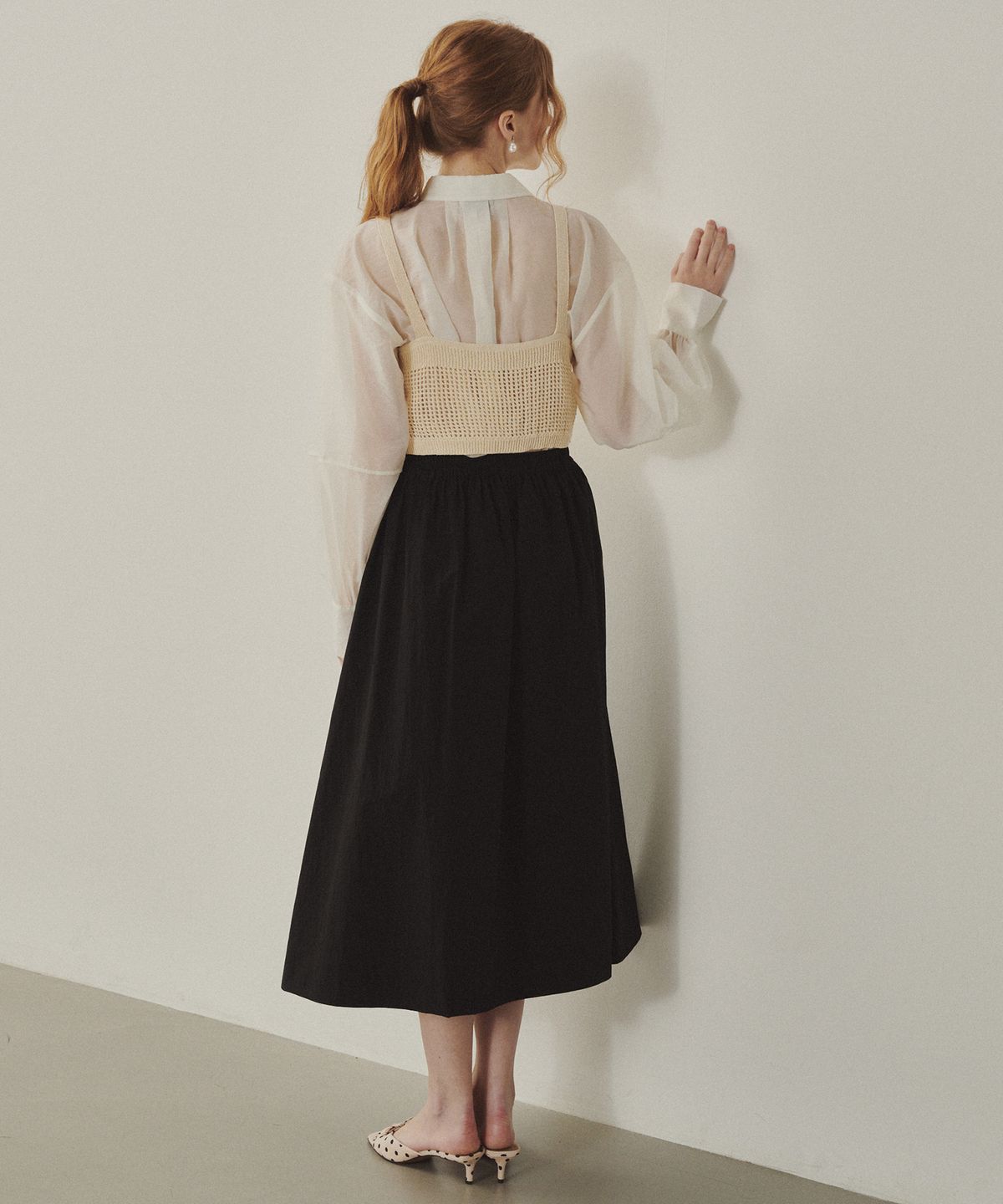 멜리앤로즈(MELLY&ROSE) 베니스 풀 스커트(315305)_BLACK
