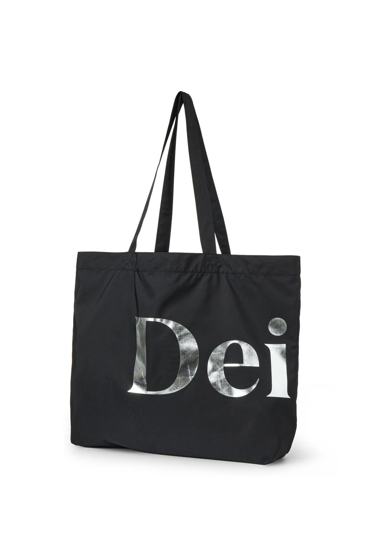 다이닛(DEINET) POINT LOGO SHOULDER BIG BAG IN BLACK