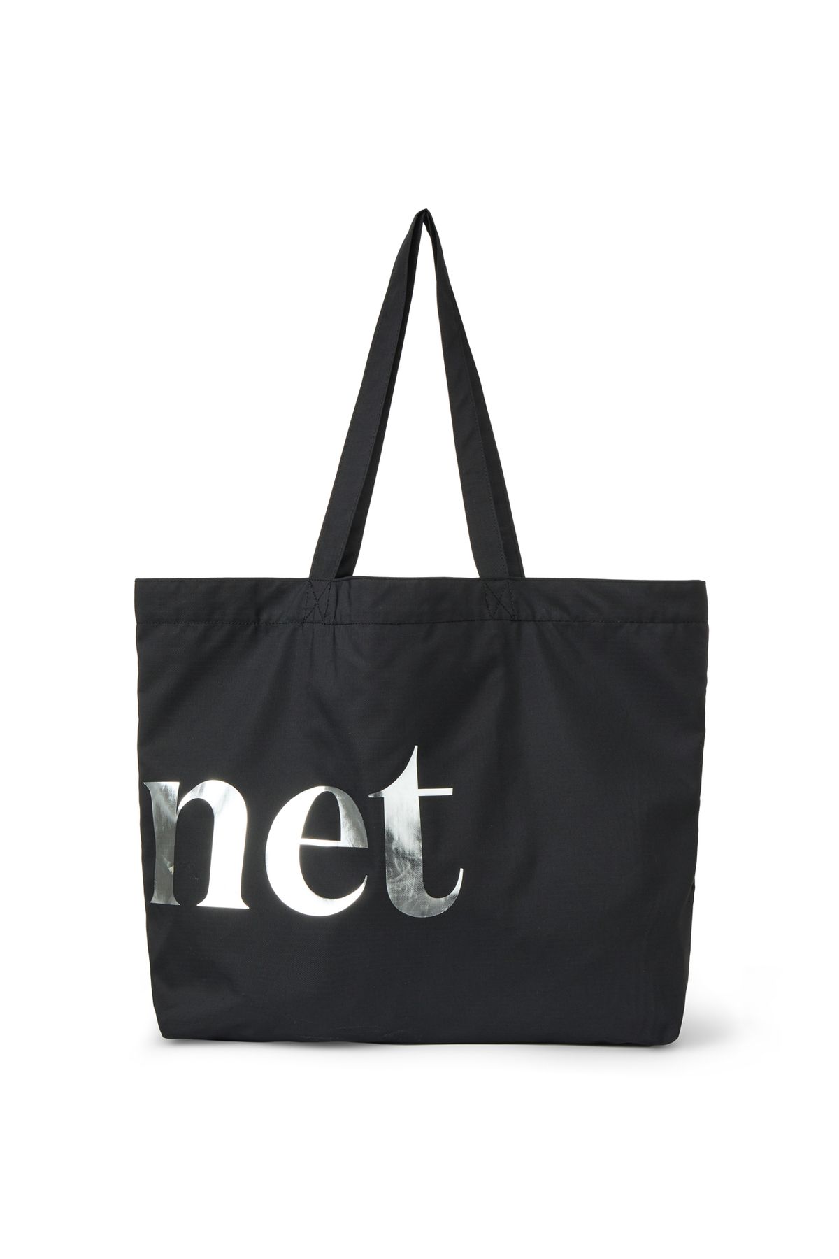 다이닛(DEINET) POINT LOGO SHOULDER BIG BAG IN BLACK