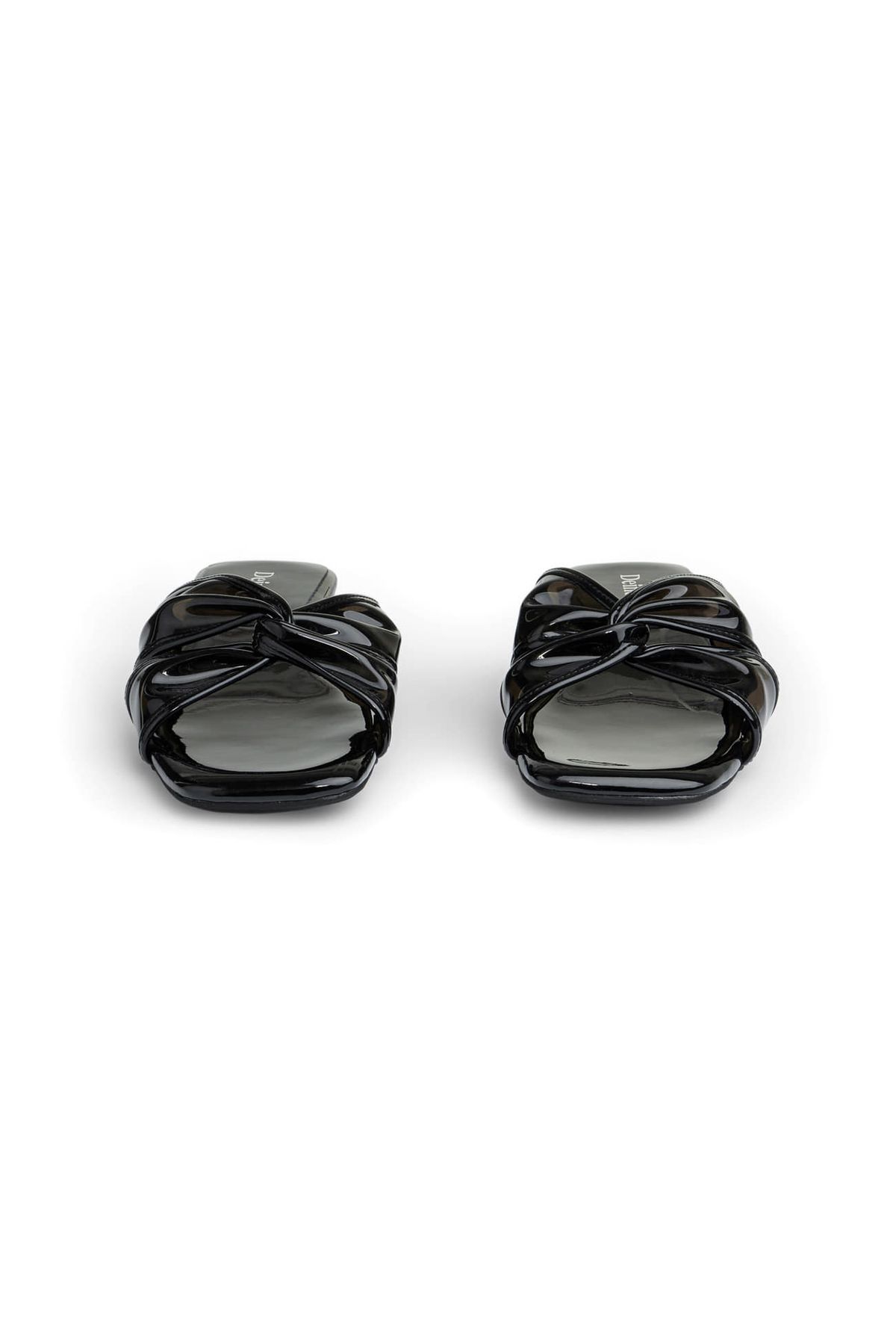다이닛(DEINET) JELLY TWISTED SLIPPERS IN BLACK