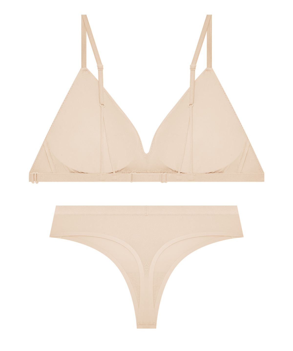 코데즈컴바인 이너웨어(CODES COMBINE INNERWEAR) 미니멀 백리스 브라렛 티팬티 세트_스킨