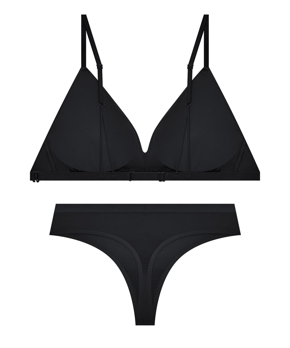 코데즈컴바인 이너웨어(CODES COMBINE INNERWEAR) 미니멀 백리스 브라렛 티팬티 세트_블랙