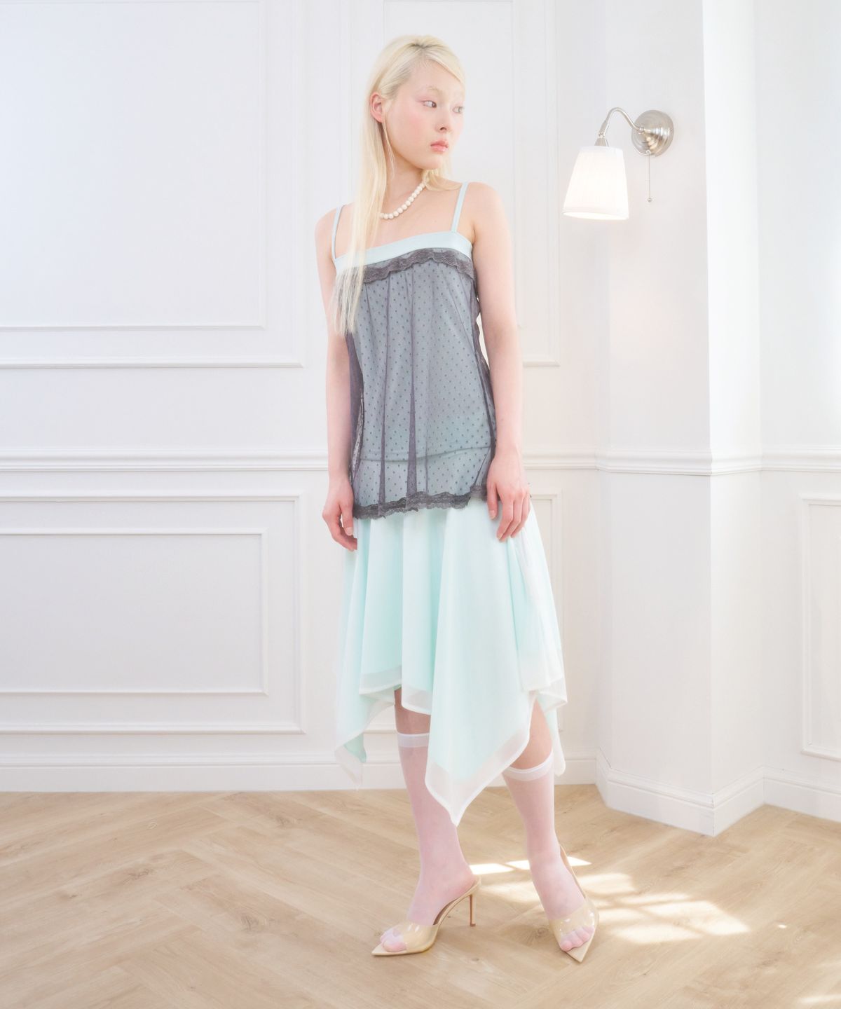 벨리아르(BELLIALEU) DEAR LACE TOP MINT