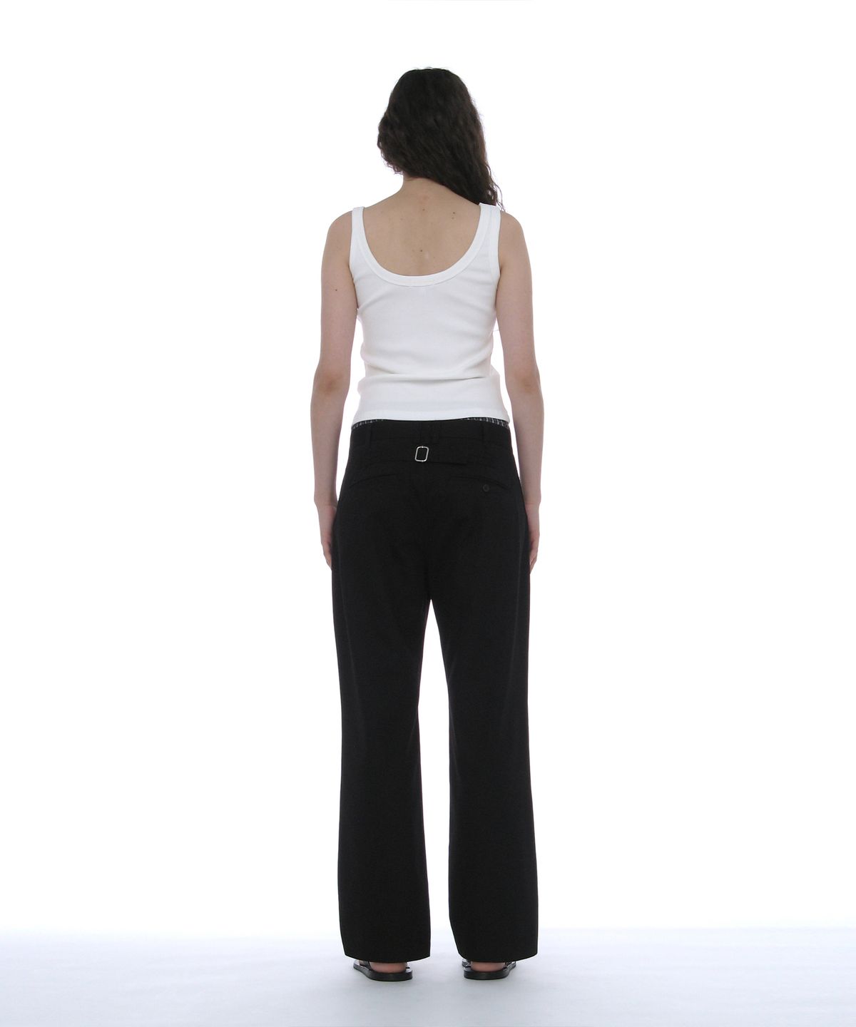 파르티멘토 우먼(PARTIMENTO WOMEN) 더블 웨이스트 치노 팬츠_블랙