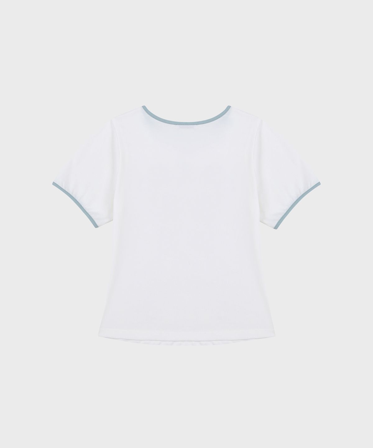 업드래프트(UPDRAFT) APPLIQUE RINGER SLIM T-SHIRTS [WHITE]