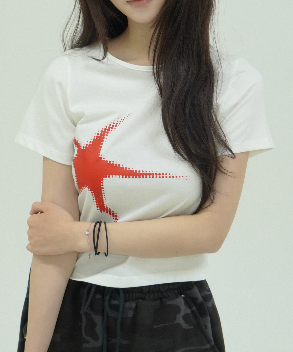 업드래프트(UPDRAFT) SPARK PRINT SLIM T-SHIRTS [WHITE]
