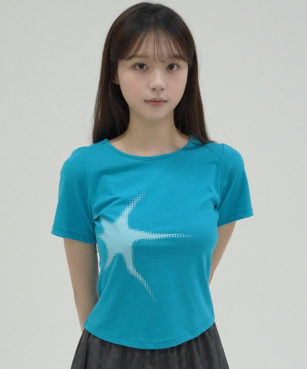 업드래프트(UPDRAFT) SPARK PRINT SLIM T-SHIRTS [AQUA BLUE]