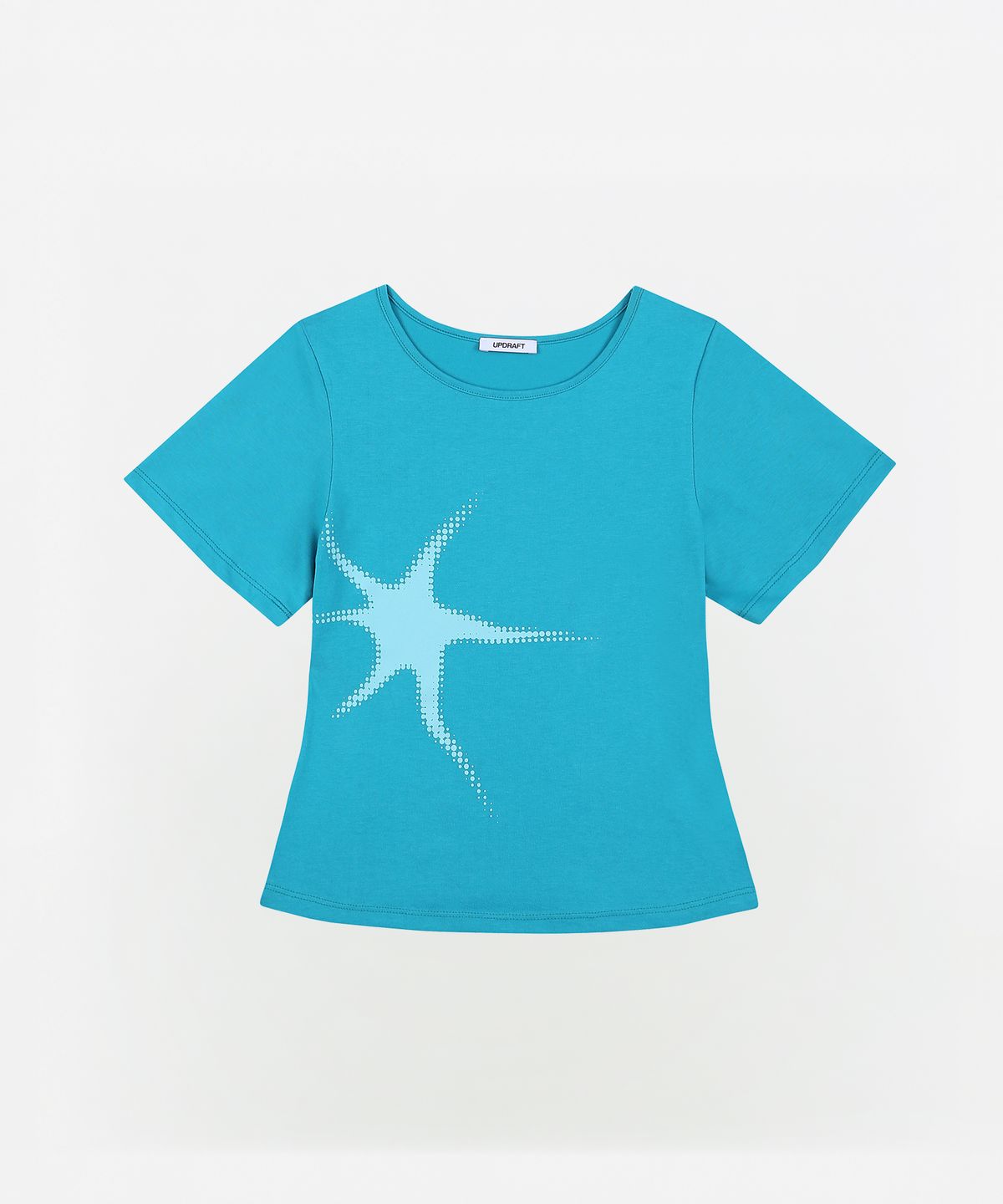 업드래프트(UPDRAFT) SPARK PRINT SLIM T-SHIRTS [AQUA BLUE]