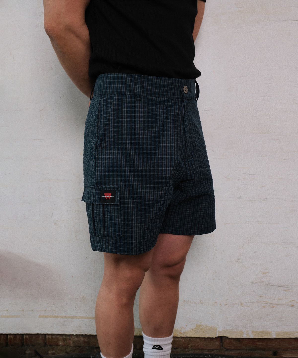 레코딩하우스(RECORDINGHOUSE) REC POP CHECK SHORTS [DEEP GREEN]