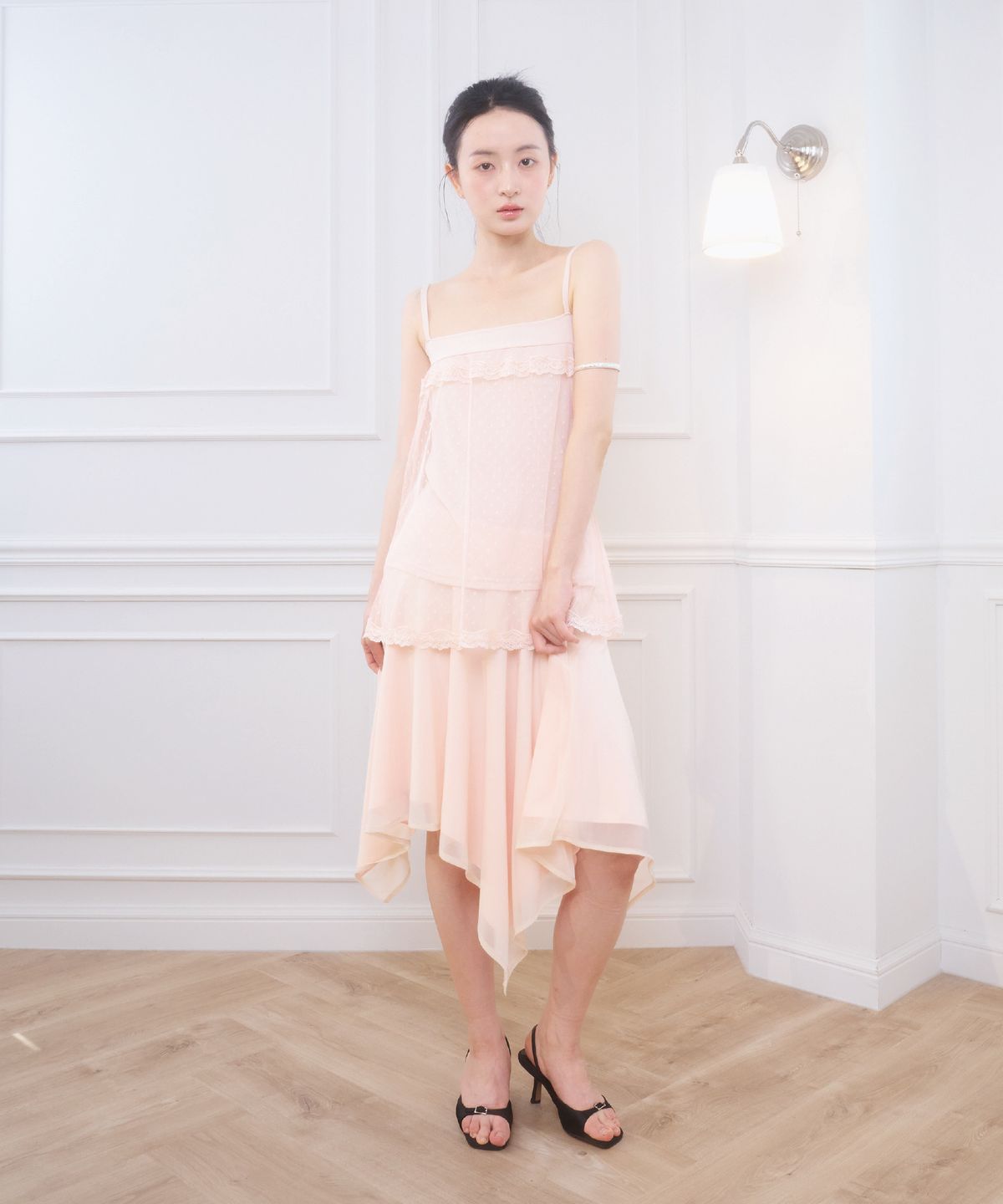 벨리아르(BELLIALEU) DEAR LACE TOP CORAL PINK