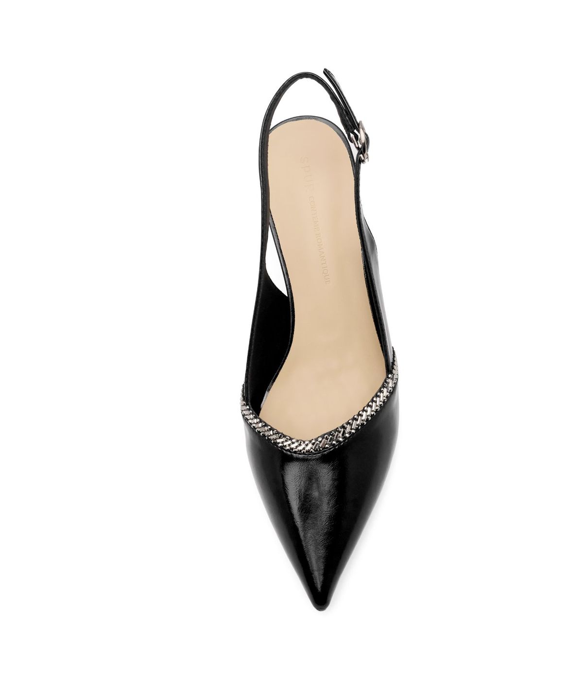 스퍼(SPUR) Jade V-cut Crystal Slingback Heel 슬링백 힐 5.8cm -WS9019 (2color)