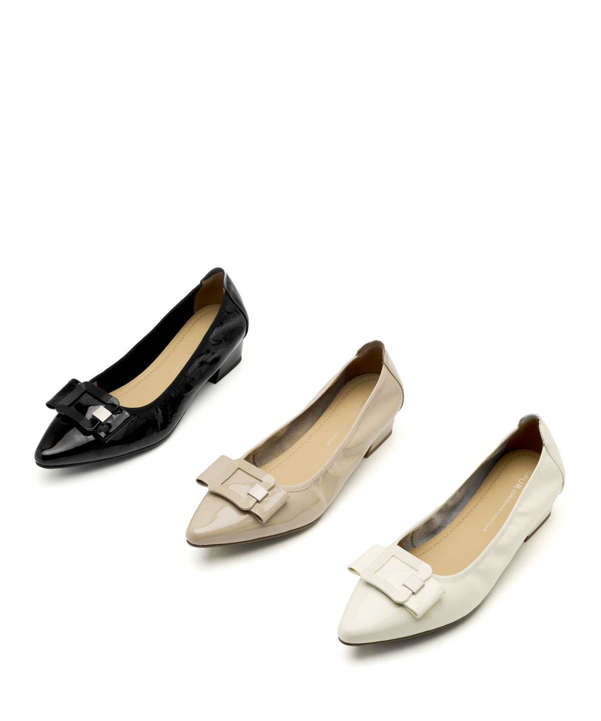 스퍼(SPUR) Vera Square Bow Comfort Pumps 펌프스 4cm -WS9026 (3color)