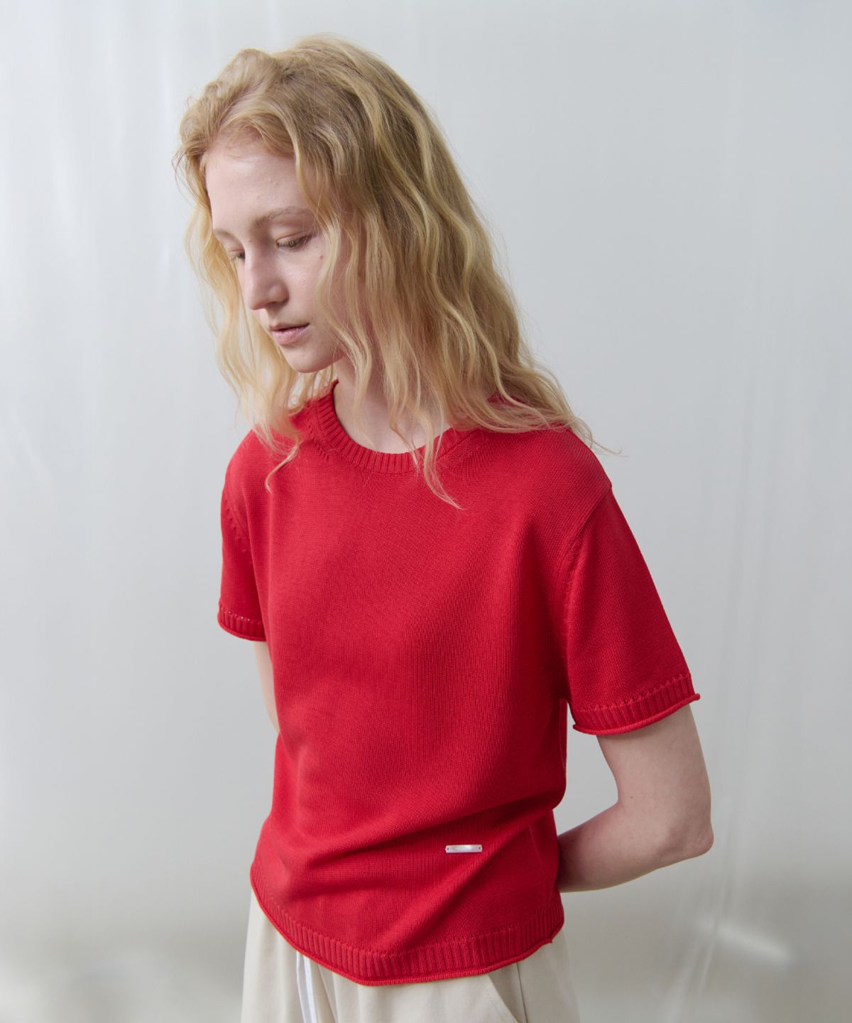 토아베(TOAVE) Silk Tencel Half Sleeve Knit (Red)