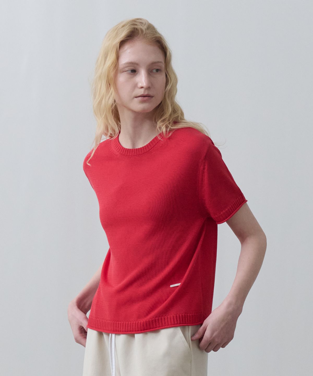 토아베(TOAVE) Silk Tencel Half Sleeve Knit (Red)